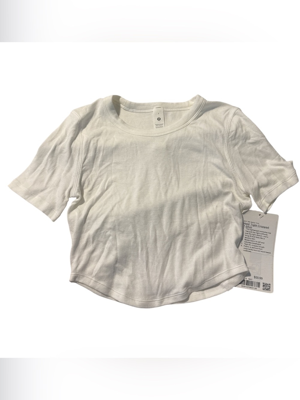 Lululemon- Women’s Hold Tight Cropped T Shirt in White